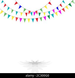 Bunting Flags, Celebration, Party Decoration Item Vector Art Illustration Stock Vector