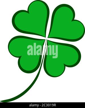 Clover Four Leaf Shamrock Calligraphic Vector Art Illustration Stock Vector