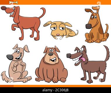 Cartoon dogs and puppies comic characters big set Stock Photo - Alamy