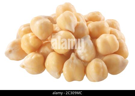 Pile of chickpeas or garbanzo beans (Cicer arietinum seeds), isolated Stock Photo