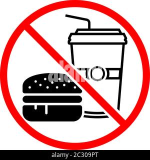 No Food Icon, No Food Sign Vector Art Illustration Stock Vector