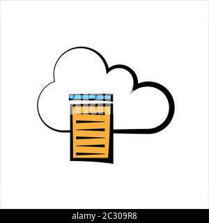 Cloud Print Icon, Cloud Printing Icon Vector Art Illustration Stock Vector