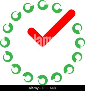 Tick Mark Icon Collection, Check Mark, Right Mark, Vector Art Illustration Stock Vector