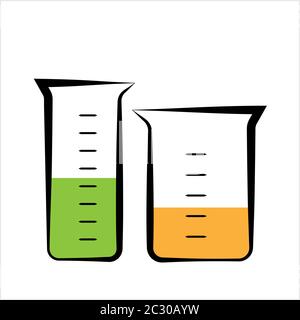 Beaker Icon, Beaker Vector Art Illustration Stock Vector