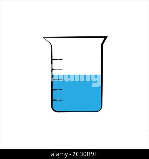 Beaker Icon, Beaker Vector Art Illustration Stock Vector