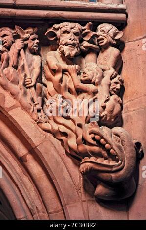 Romanesque Rood Screen Relief representation of hell on the rood screen, Romanesque ...
