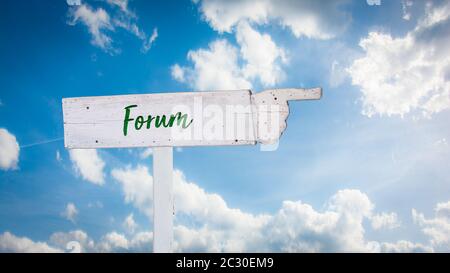 Street Sign to Forum Stock Photo