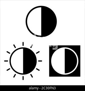 Contrast Icon, Light Shade Setting Vector Art Illustration Stock Vector