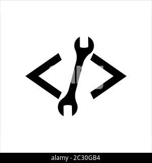 Developer Coding Tool Icon, Custom Coding Icon Vector Art Illustration Stock Vector