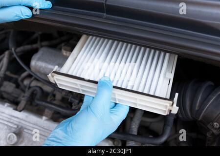 New cabin pollen air filter for a car Stock Photo - Alamy