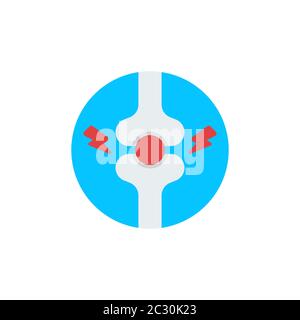 Joint pain vector icon symbol isolated on white background Stock Vector