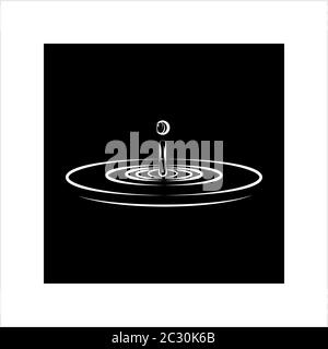 Water Drop Splash And Ripple Vector Art Illustration Stock Vector