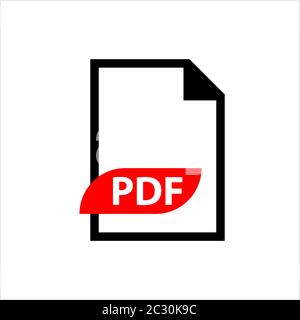 Pdf Icon, Pdf File Icon, Portable Text Graphic File Format Vector Art Illustration Stock Vector