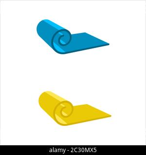 Roll Icon, Mat, Rug, Carpet Or Paper Roll Icon Of Anything, Vector Art Illustration Stock Vector