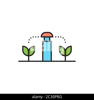 Irrigation sprinklers vector icon isolated on white background Stock Vector
