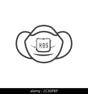 N95 facemask ppe face mask icon set w respiratory face masks Stock Vector