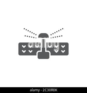 Irrigation sprinklers vector icon isolated on white background Stock Vector