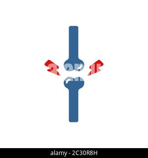 Joint pain vector icon symbol isolated on white background Stock Vector