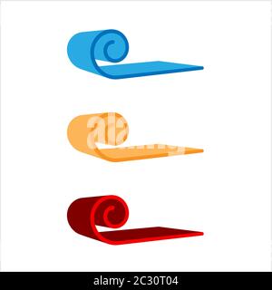 Roll Icon, Mat, Rug, Carpet Or Paper Roll Icon Of Anything, Vector Art Illustration Stock Vector