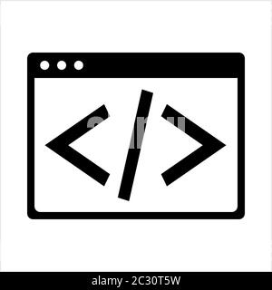 Developer Coding Icon, Custom Coding Icon Vector Art Illustration Stock Vector