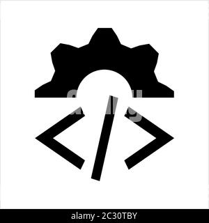 Developer Coding Tool Icon, Custom Coding Icon Vector Art Illustration Stock Vector