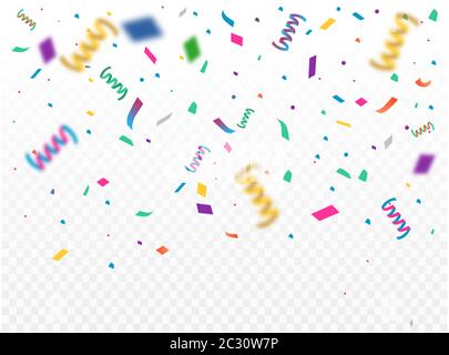 Realistic colorful confetti background. Vector illustration Stock Vector