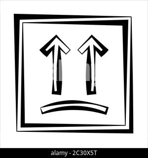 Keep Up, Up Arrow, Package Handling Label Icon Vector Art Illustration ...