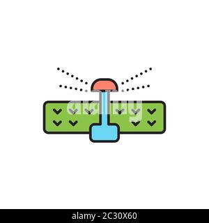 Irrigation sprinklers vector icon isolated on white background Stock Vector