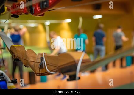 sports archery at the shooting range, competition for the most points Stock Photo