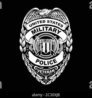 U.S. Military Police Veteran Badge Vector Illustration Stock Vector