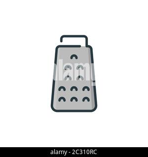 Kitchen grater vector icon symbol isolated on white background Stock Vector