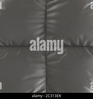 Soft background black texture panel made of leather folds. 3d rendering Stock Photo