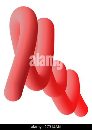 Fluid wavy shape gradient background for poster banner or flyer. Liquid 3d futuristic style. Red color Stock Vector