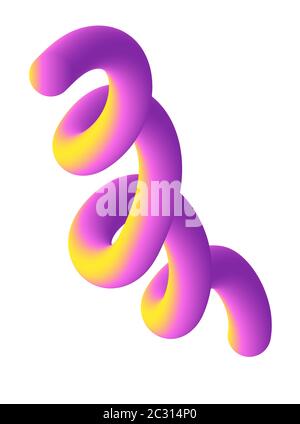 Fluid wavy shape gradient background for poster banner or flyer. Liquid 3d futuristic style. Orange and purple color Stock Vector
