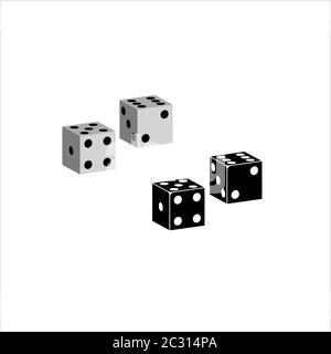 Dice Icon, Pair Of Dice Icon Vector Art Illustration Stock Vector