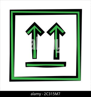 Keep Up, Up Arrow, Package Handling Label Icon Vector Art Illustration Stock Vector