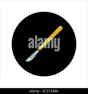 Surgical Scalpel Icon Design Vector Art Illustration Stock Vector