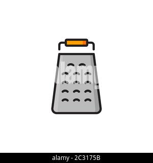 Kitchen grater vector icon symbol isolated on white background Stock Vector