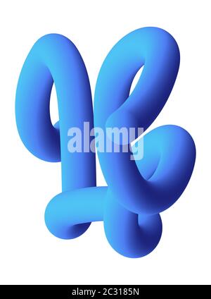 Fluid wavy shape gradient background for poster banner or flyer. Liquid 3d futuristic style. Blue color Stock Vector