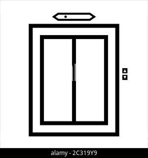 Lift Icon, Elevator Icon, Vertical Transportation Vector Art Illustration Stock Vector