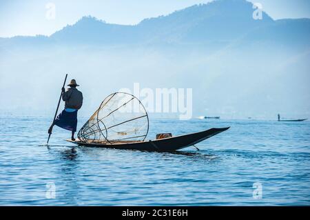 Fishermen at Inle lake, Shan State, Myanmar
