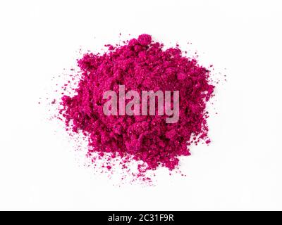 dragon fruit powder isolated on white background. Stock Photo