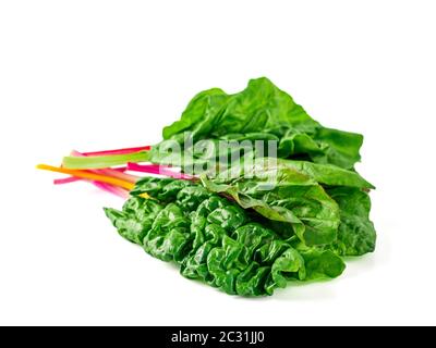 swiss rainbow chard isolated on white Stock Photo