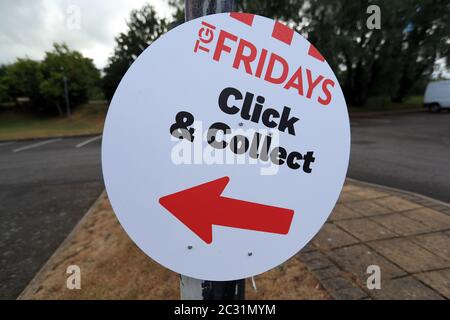 A TGI Fridays restaurant with click and collect Stock Photo
