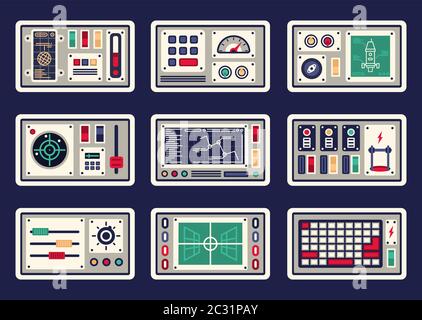 Different control panels Stock Vector