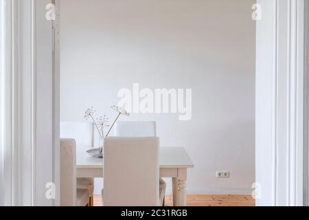 Dining room in white Stock Photo