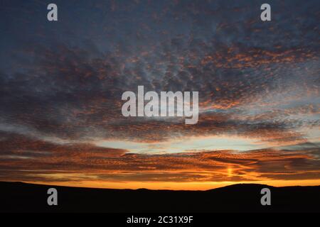 Sunrise in autumn in upper lusatia Stock Photo