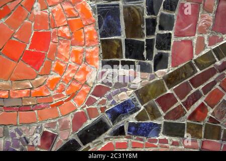 Wall from bright tile mosaic Stock Photo