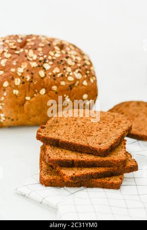 Rye bread isolated on white background Stock Photo