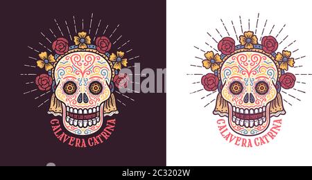 Calavera catrina Dia de los muertos Stock Vector